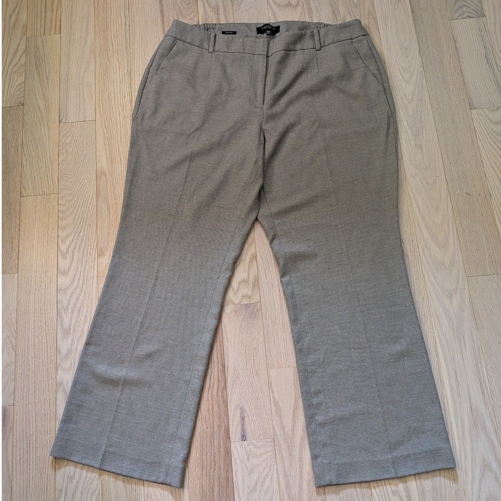Talbots Heritage Trousers Womens 16WP Grey Textured Straight Leg Dress Pants